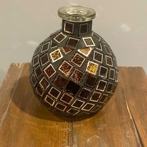 Mosaic glass tile all purpose small vase.